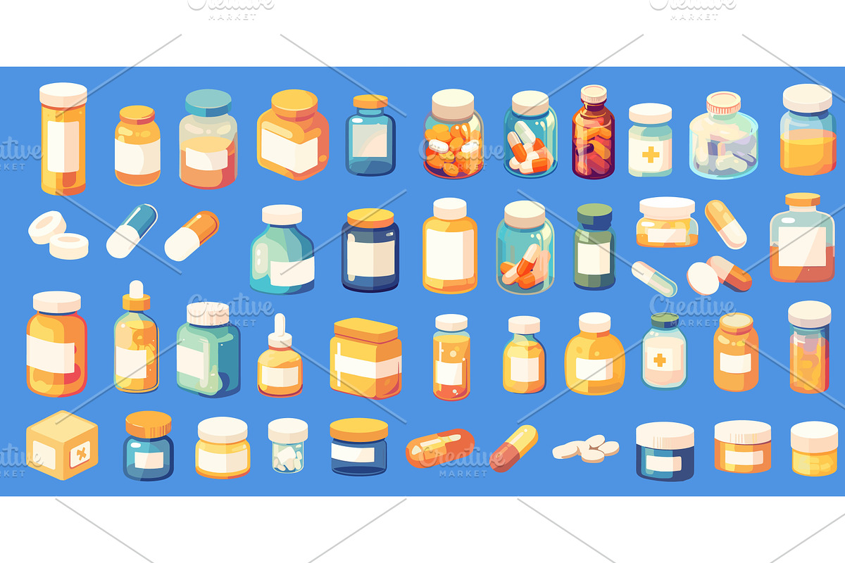 Cartoon medicine. Drug prescription, an Object Illustration by Stock-Smart-Start