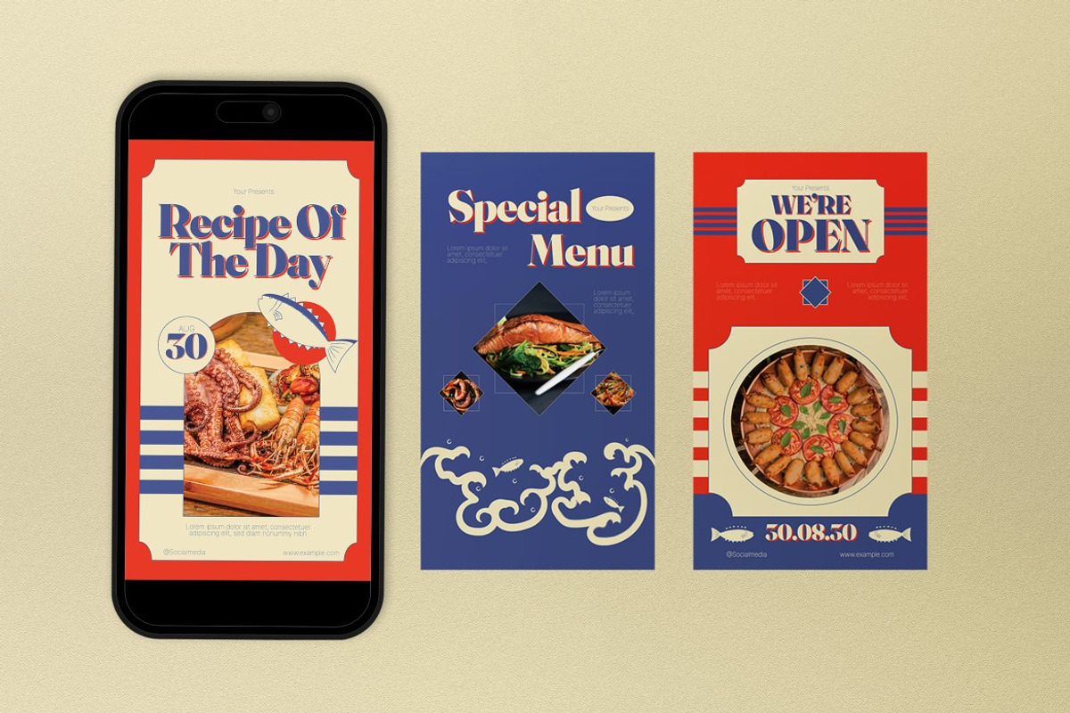 Seafood Instagram Set preview 3