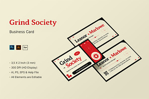 Grind Society - Business Card, a Business Card Template by StreaksideStd