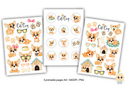 Watercolor Corgi Clipart., an Animal Illustration by Natalya_Mona_Art (Thumbnail 4 of 4)