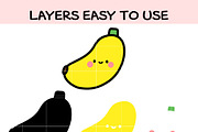 Cute Baby Banana SVG Bundle, an Illustration by TheHitShop (Thumbnail 3 of 10)