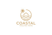 Coastal House Simply Line Logo Badge, a Branding & Logo Template by Signatoro (Thumbnail 2 of 3)