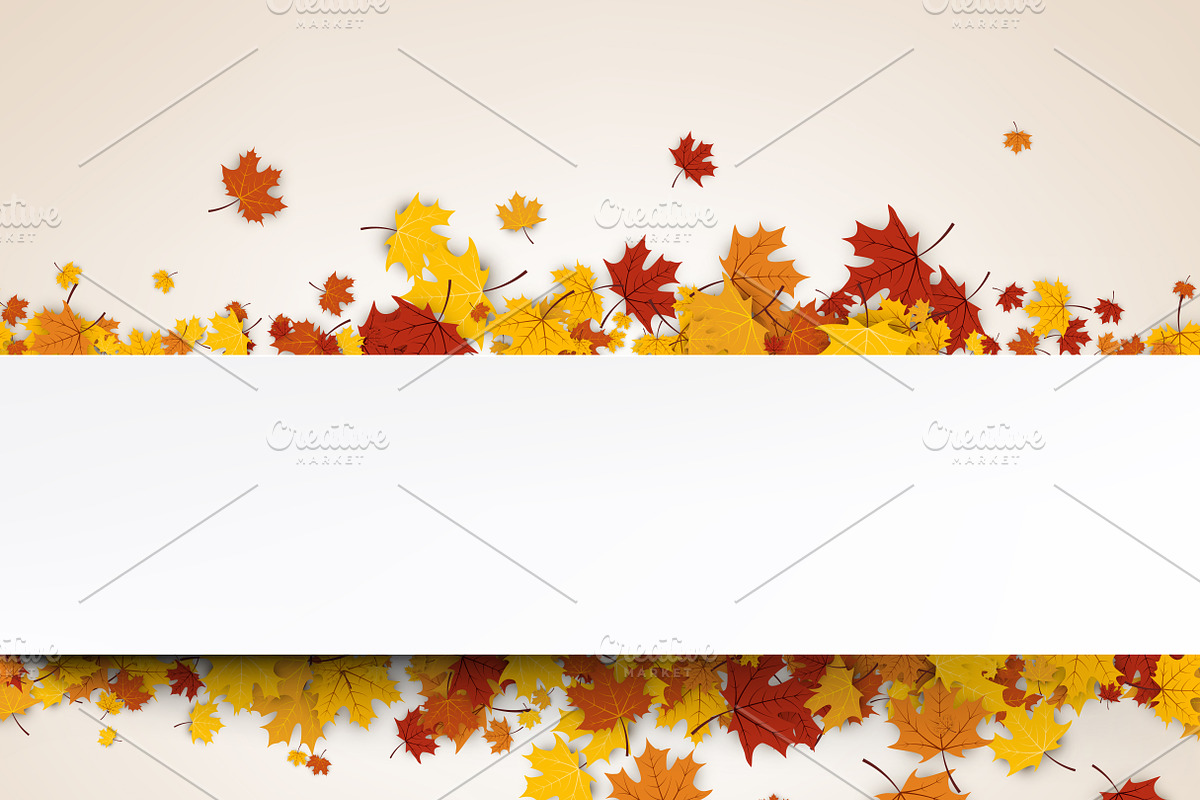 Golden autumn set with maple leaves, a Decorative Illustration by Vjom (Photo 4 of 13)