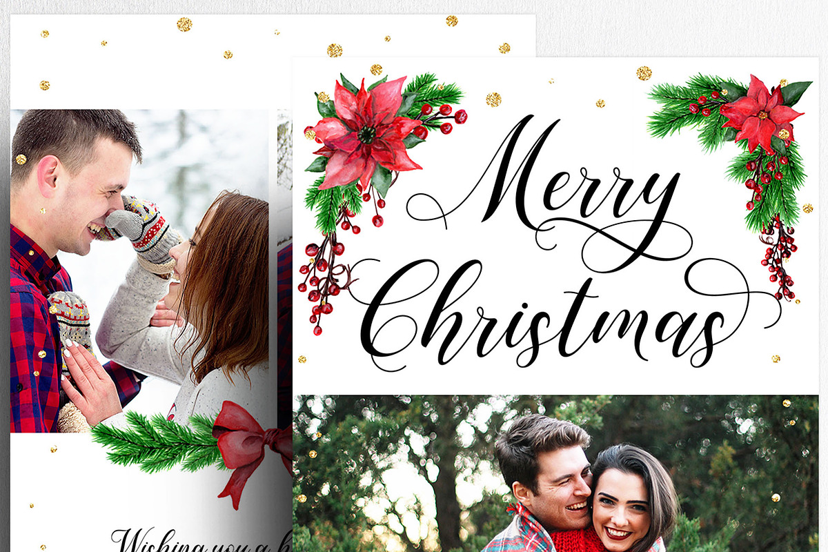 Christmas Card Photoshop Template, a Card Template by Nifty Template Studio (Photo 4 of 8)