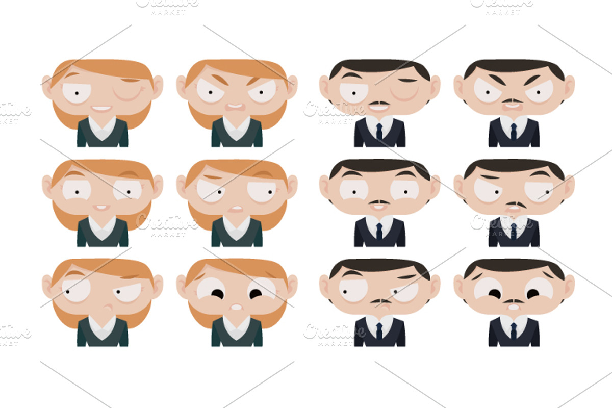 12 Avatar Facial Expressions, a Work Illustration by Beatriz Gascón (Photo 1 of 2)