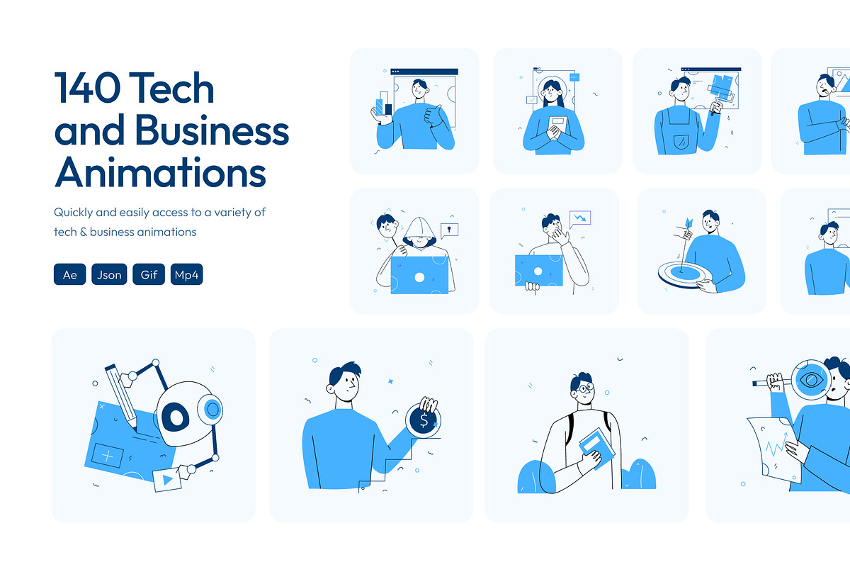 140 Animated Tech and Business, a Technology Illustration by Vectors Market (Photo 1 of 5)