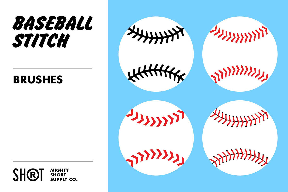 Baseball Stitch Pattern Brushes For, a Brush Add-On by MightySHORT (Photo 3 of 3)