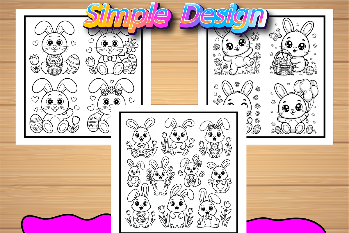 Cute Cartoon Easter Bunny Coloring, an Animal Illustration by Design Home (Photo 2 of 5)