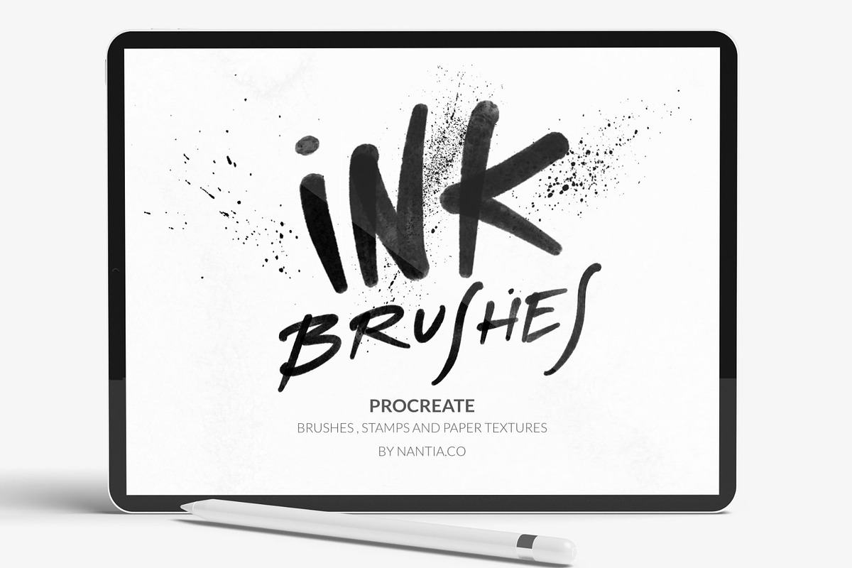Ink Brushes and Stamps for Procreate, a Brush Add-On by Greek fonts by nantia.co (Photo 1 of 9)