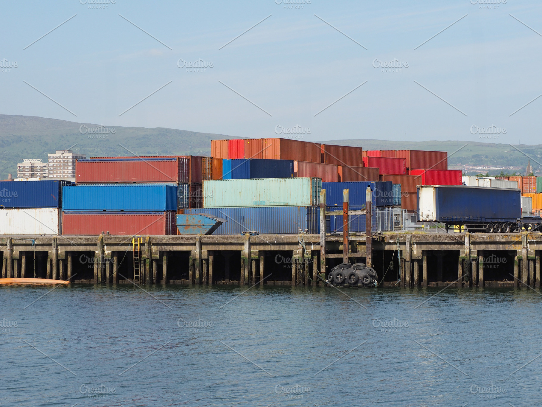 containers at port, a Photo by WorldOfPhotos