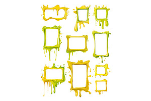 Lime acid green melting frames, a Texture Illustration by Valerie Bodnar