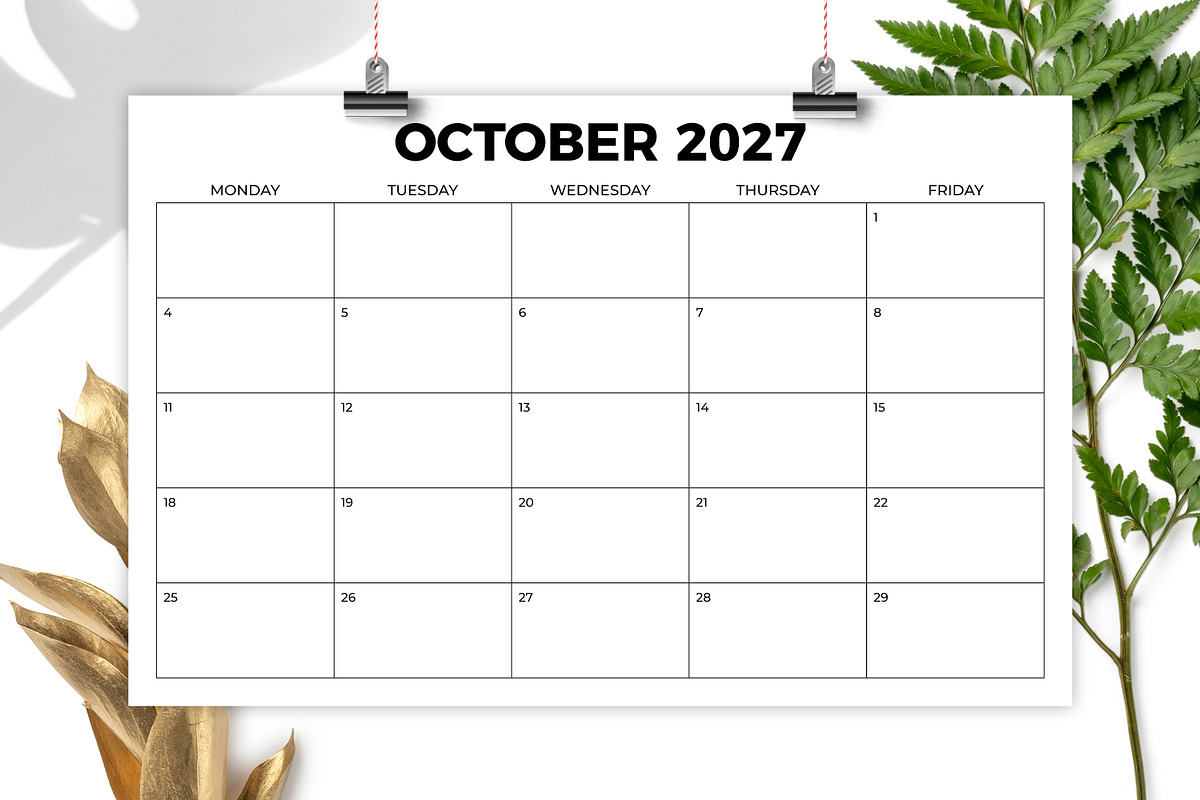 2027 11x17 Inch MON-FRI Calendar, a Stationery Template by Running With Foxes (Photo 4 of 5)