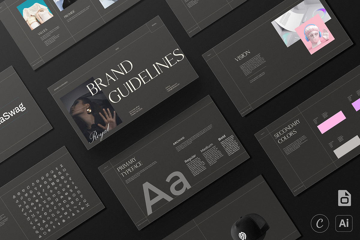 Royal | Brand Guidelines Template, a Presentation Template by CreativeSoup.io (Photo 1 of 11)