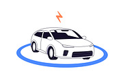 Electric cars, charging stations set, a Transportation Illustration by PaperTrident (Thumbnail 6 of 11)