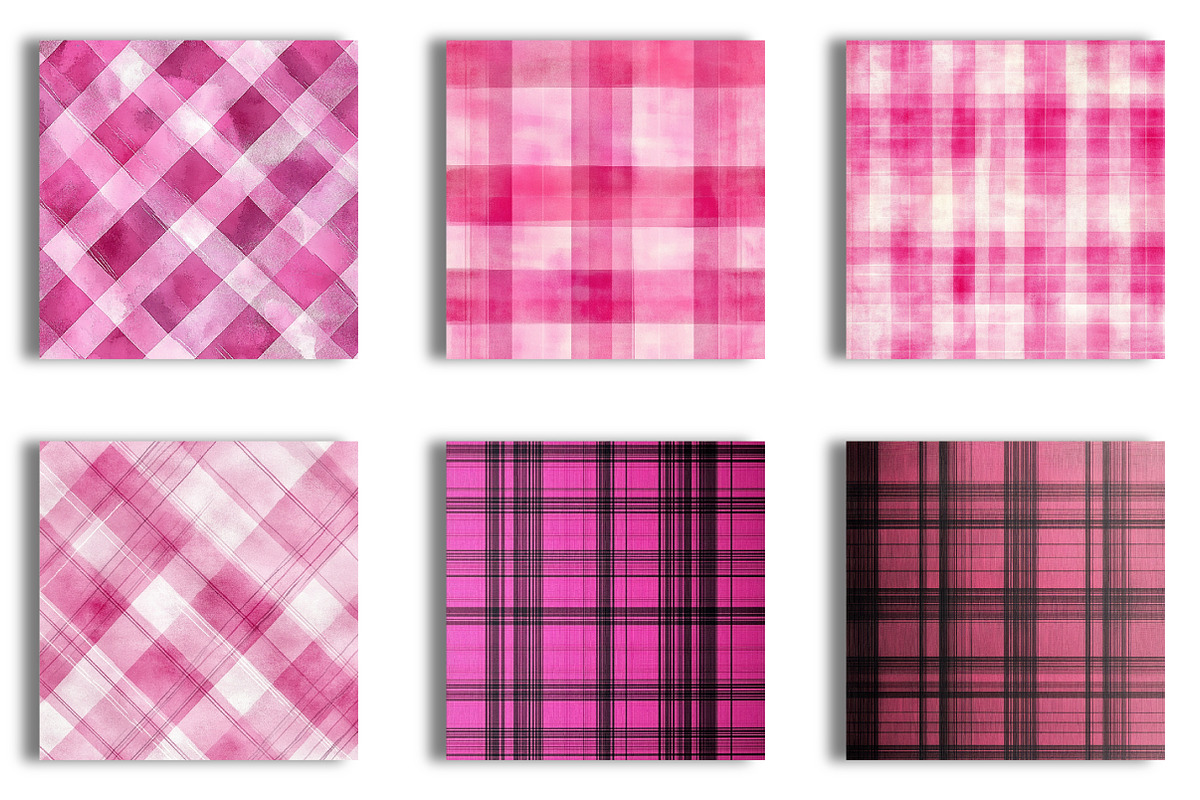 Tartan Pink Digital Paper, an Illustration by SinaCreation (Photo 4 of 5)