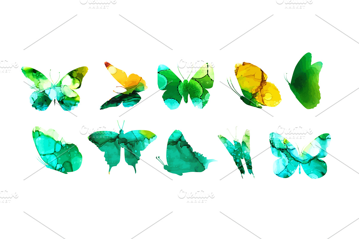 Set of butterfly watercolor, an Animal Illustration by Nenahliadava Design