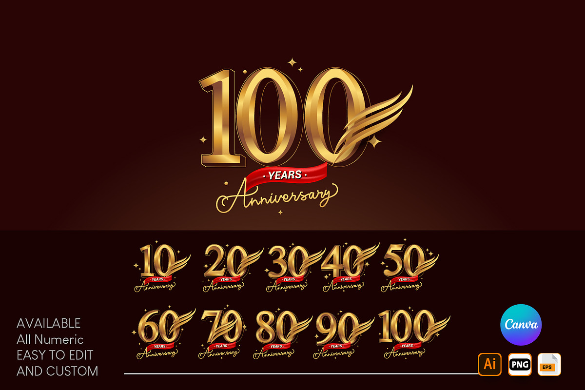 Set of Anniversary Logotype Design, a Graphic by OtpirusGraphic (Photo 3 of 6)