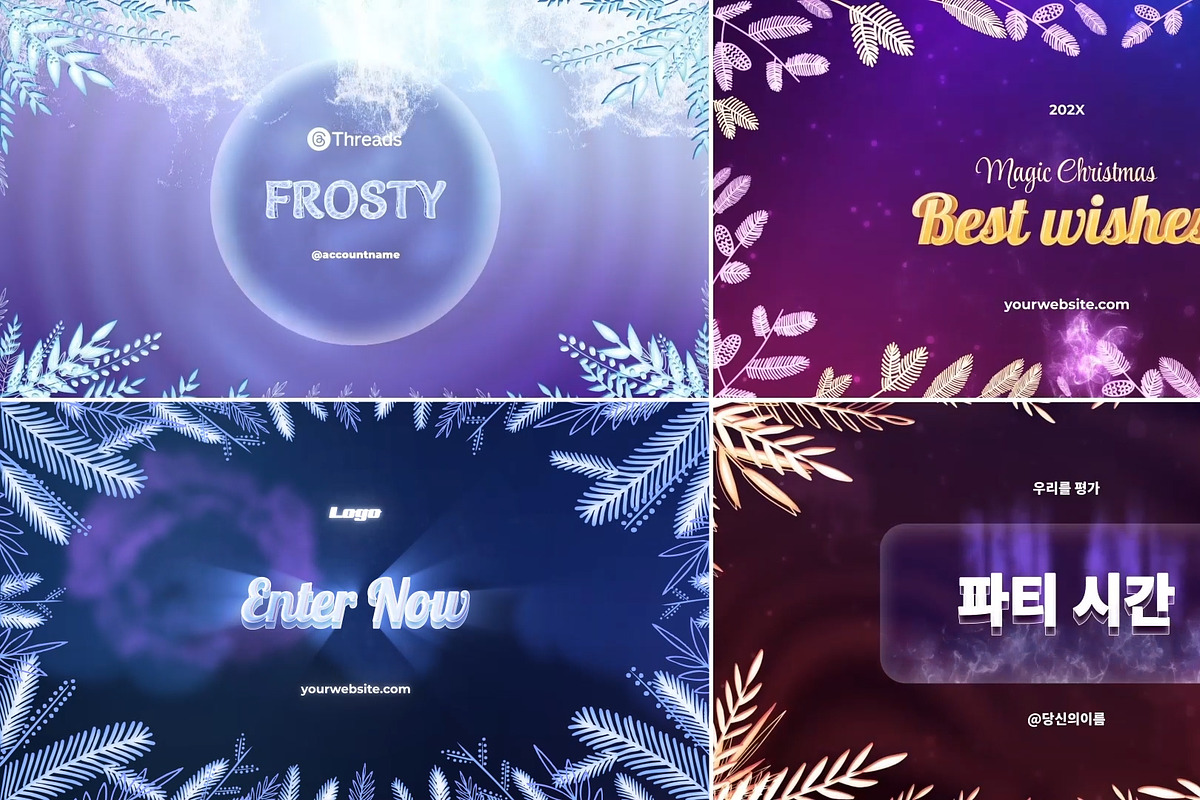 Christmas Frames Typography DaVinci, a Templates & Theme by FlashFXbox (Photo 1 of 2)