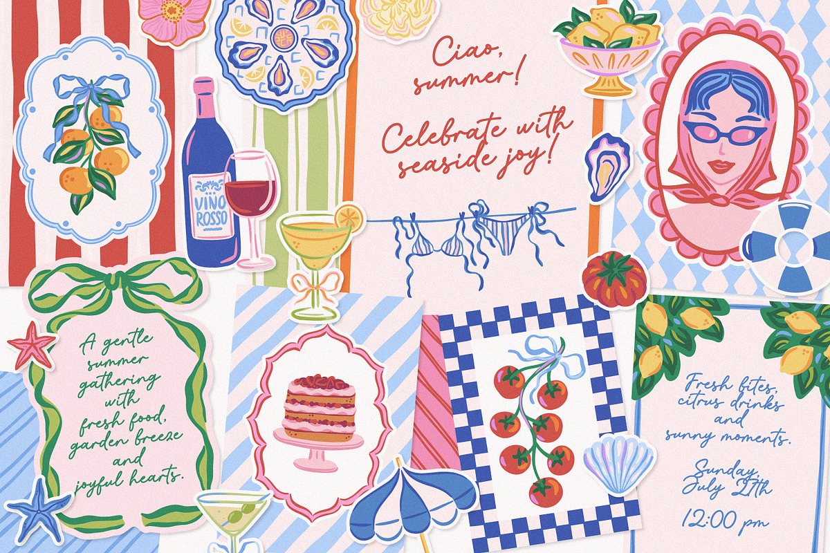Bella Estate - Summer Hand Drawn Set, an Object Graphic by Leila Divine (Photo 3 of 19)