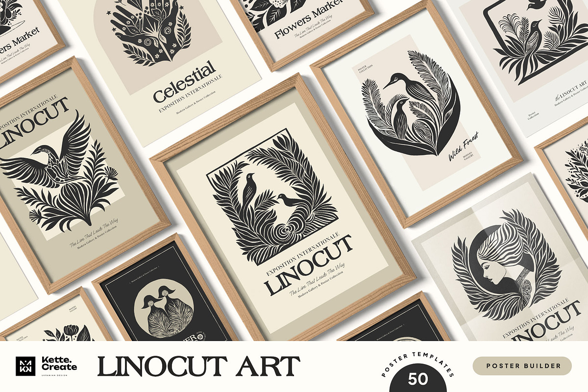 Linocut | Poster Builder, an Object Graphic by KetteCreate (Photo 1 of 14)