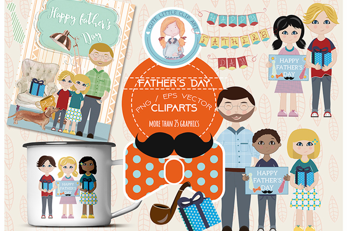 Father's day Clipart, an Illustration by Cute Little Workshop (Photo 1 of 7)