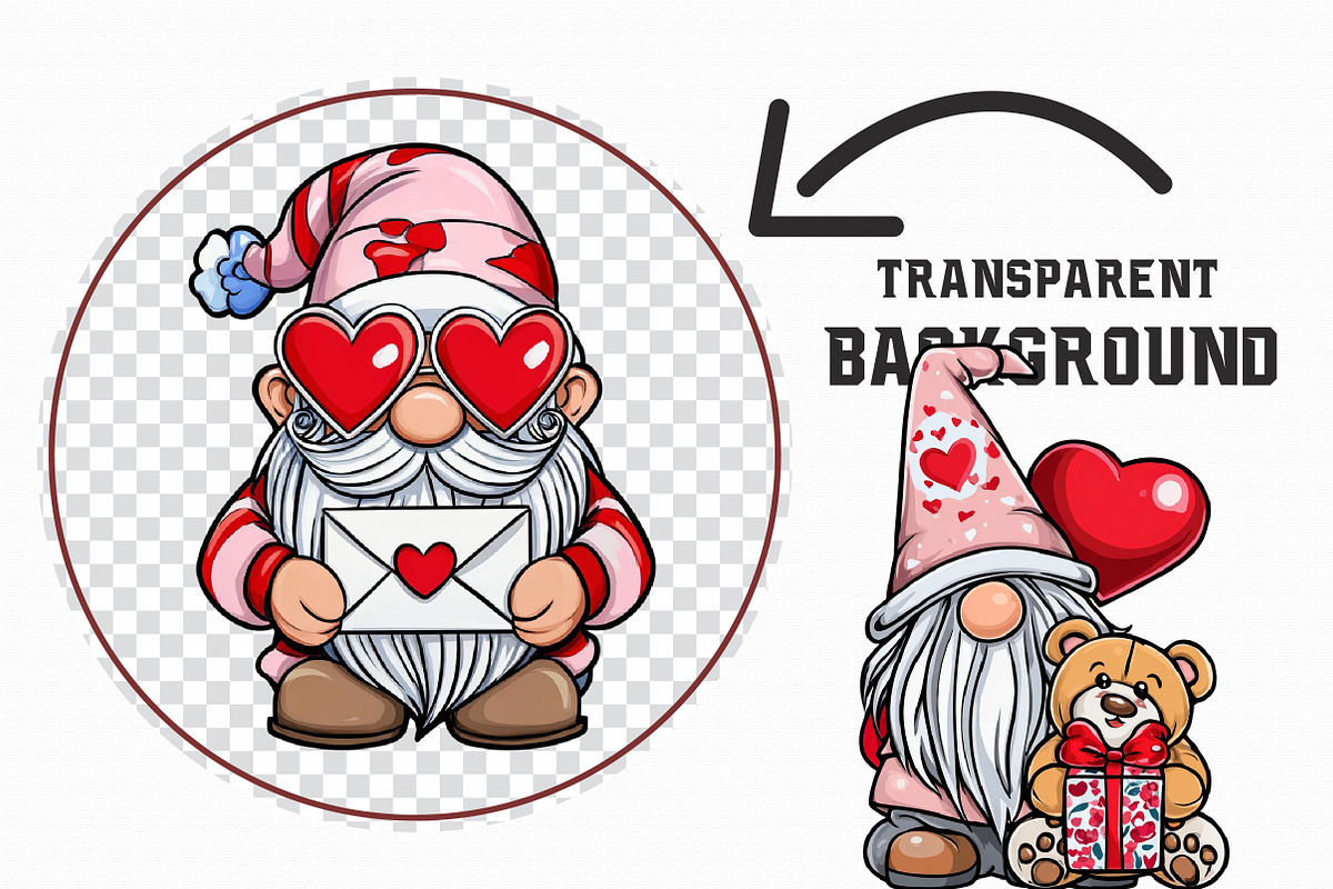 Valentine Gnome Clipart, an Illustration by Libby Wishes (Photo 4 of 7)