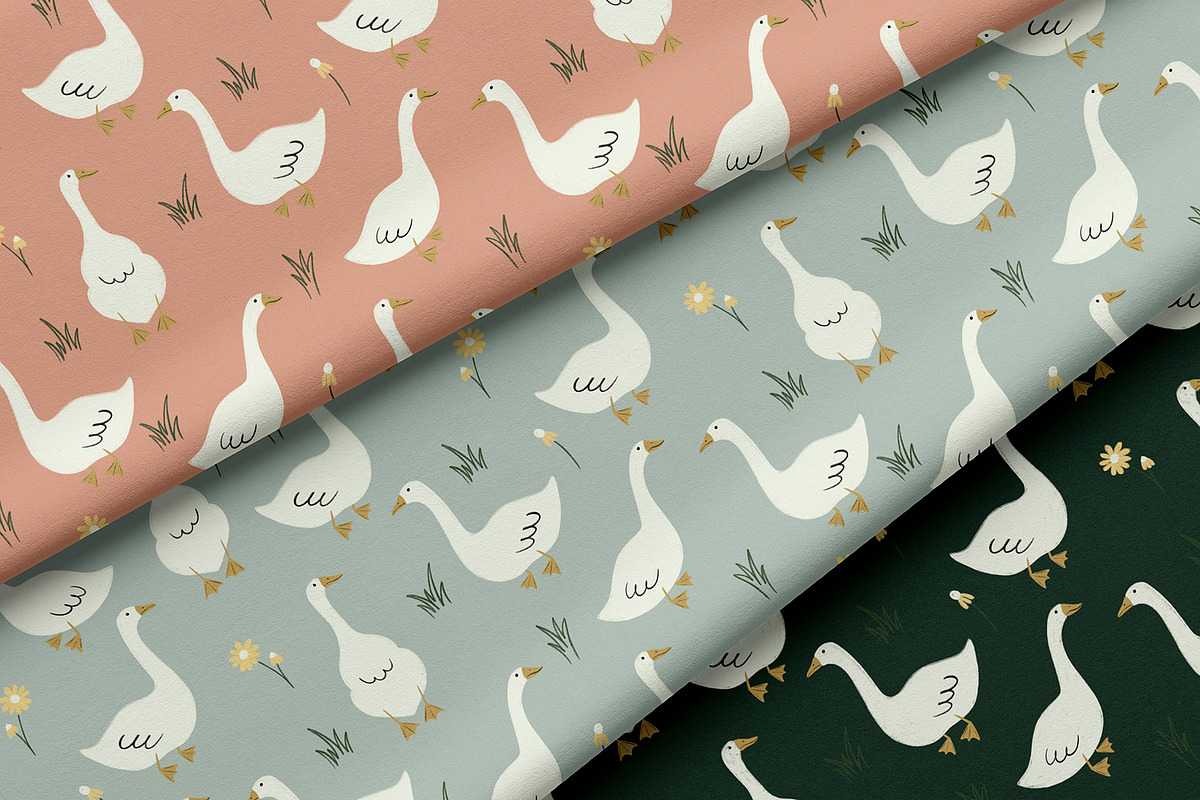 Little Geese Seamless Patterns, a Pattern Graphic by Alona Savchuk (Photo 3 of 7)