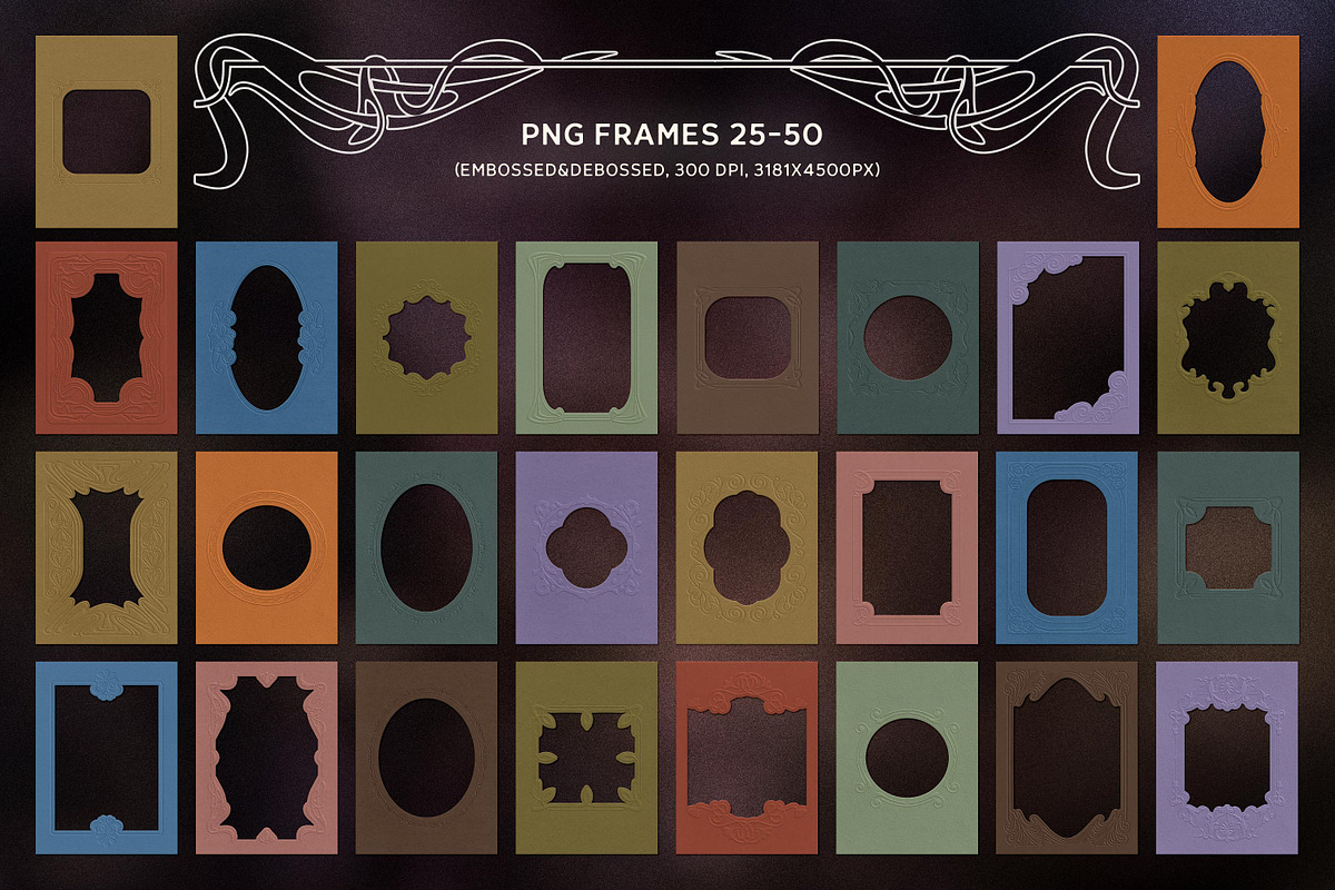 Art Nouveau Papers & Frames, a Texture Graphic by pixelbuddha.net (Photo 10 of 13)