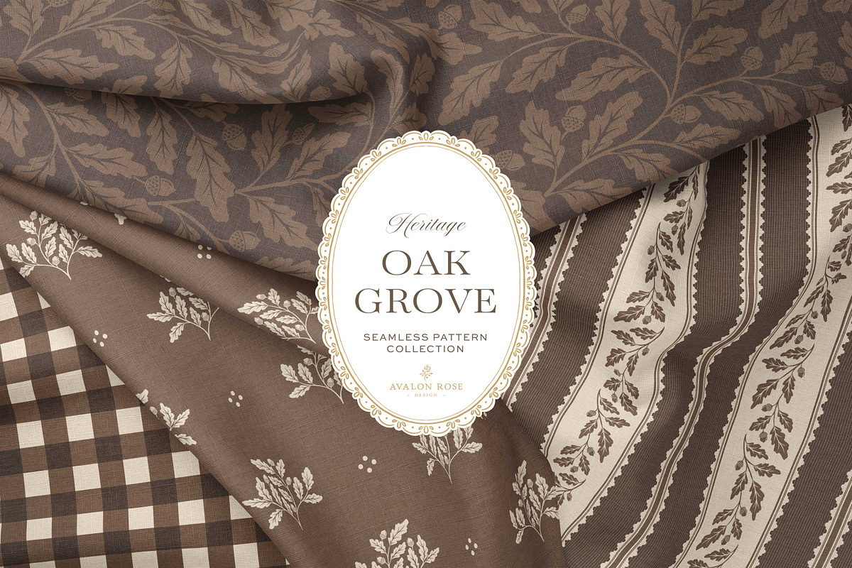 Oak & Acorn Autumn Patterns - Brown, a Pattern Graphic by Eclectic Anthology (Photo 1 of 13)