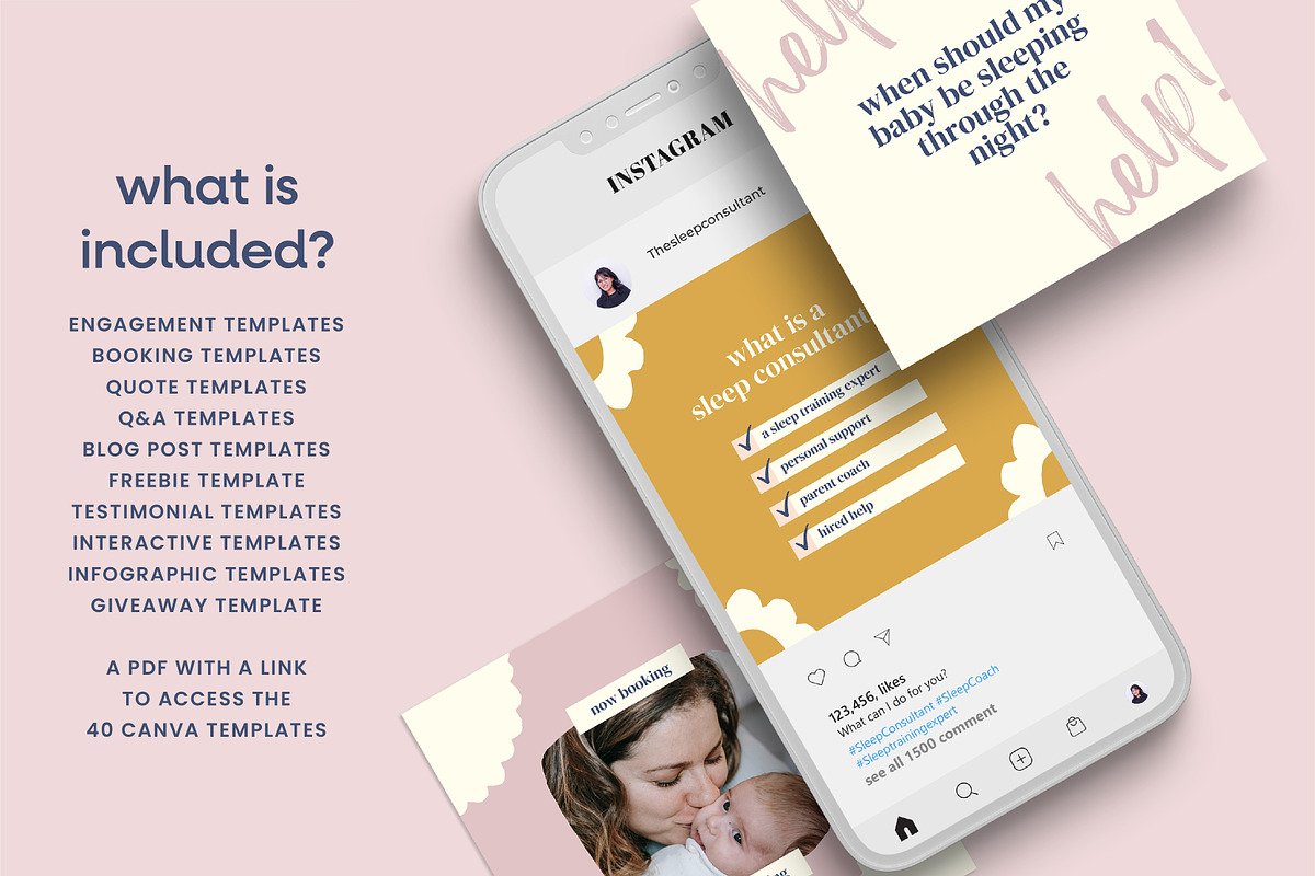 Sleep Coach Instagram Templates, a Social Media Template by Templatez.Co (Photo 6 of 6)