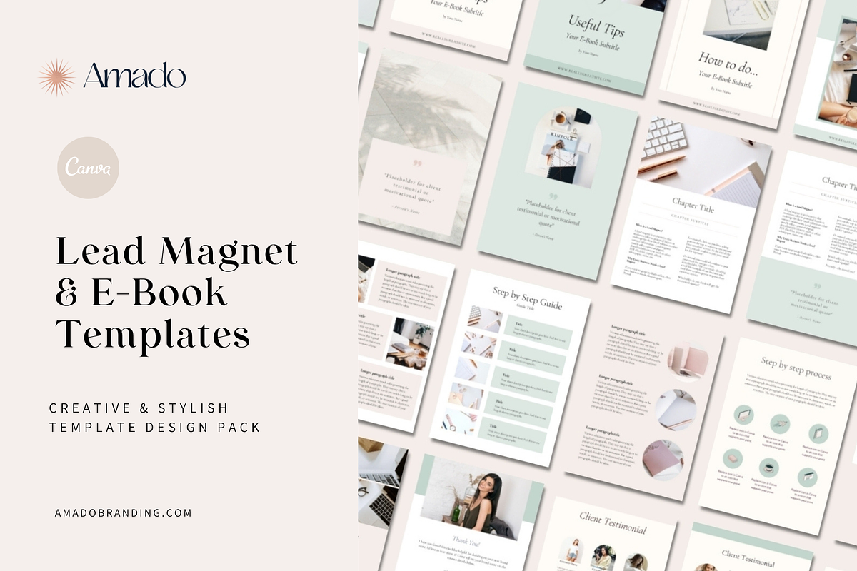 Canva Lead Magnet & E-book Templates, a Marketing Template by Amado Brand Design Studio (Photo 1 of 12)