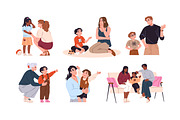 Parents support, talk to kids set, a Person Illustration by PaperTrident (Thumbnail 1 of 7)