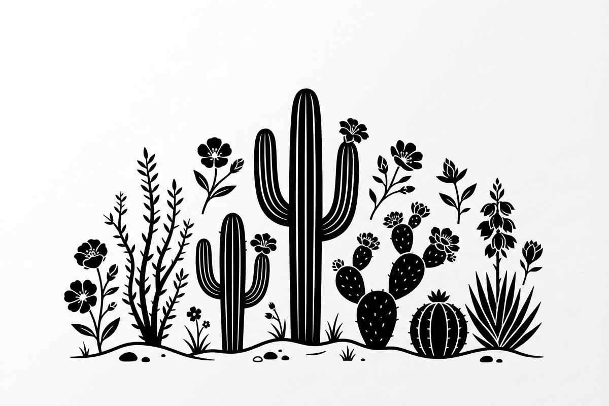 60 Desert Cactus Floral Silhouette, a Seasonal Illustration by Amazin_art (Photo 18 of 38)