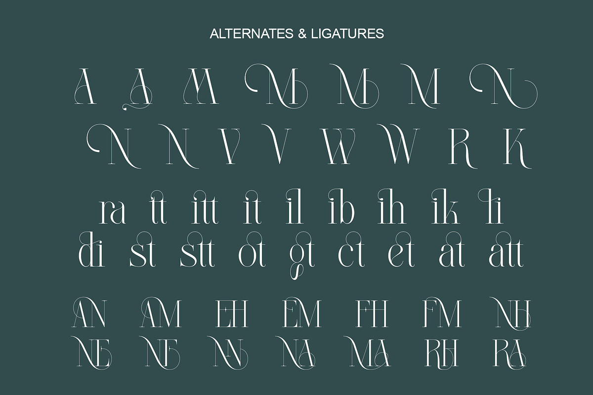 Beligat Elegant Ligature Serif, a Serif Font by Alfinart (Photo 7 of 10)