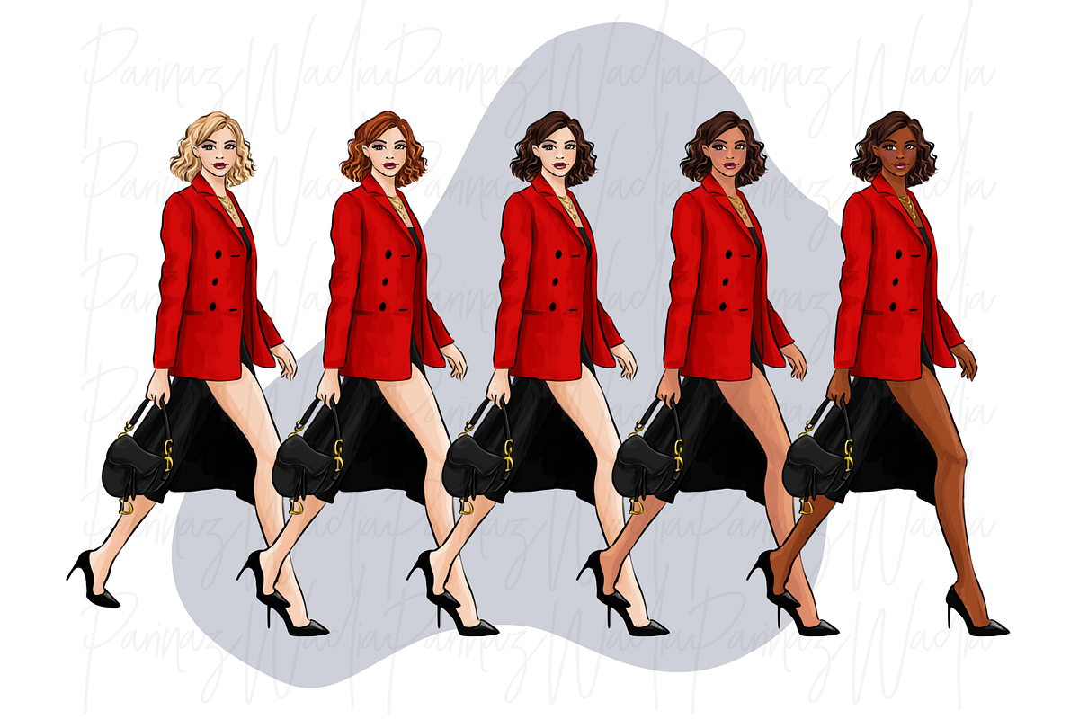 Girls in black, white & red, a Person Illustration by Parinaz Wadia Design (Photo 7 of 10)