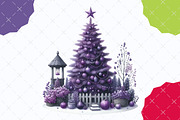 Purple Christmas Garden Clipart, an Illustration by designcity5 (Thumbnail 4 of 5)