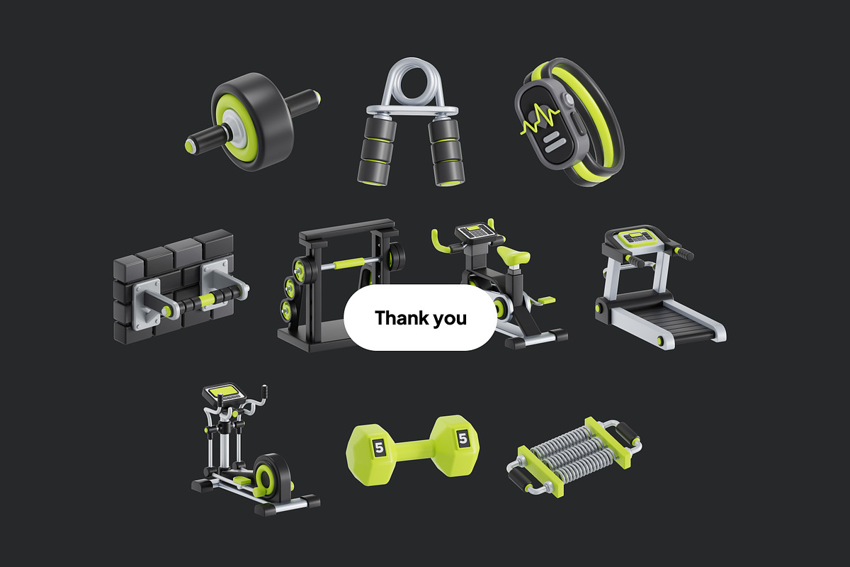 Fitness and Gym 3D Icon Pack, an Object 3D Model by Nate Studios (Photo 6 of 6)