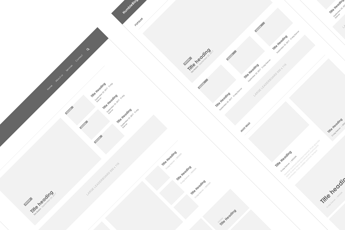 Axure Responsive template Blog-FREE, a Wireframe Template by Humble UX (Photo 2 of 5)