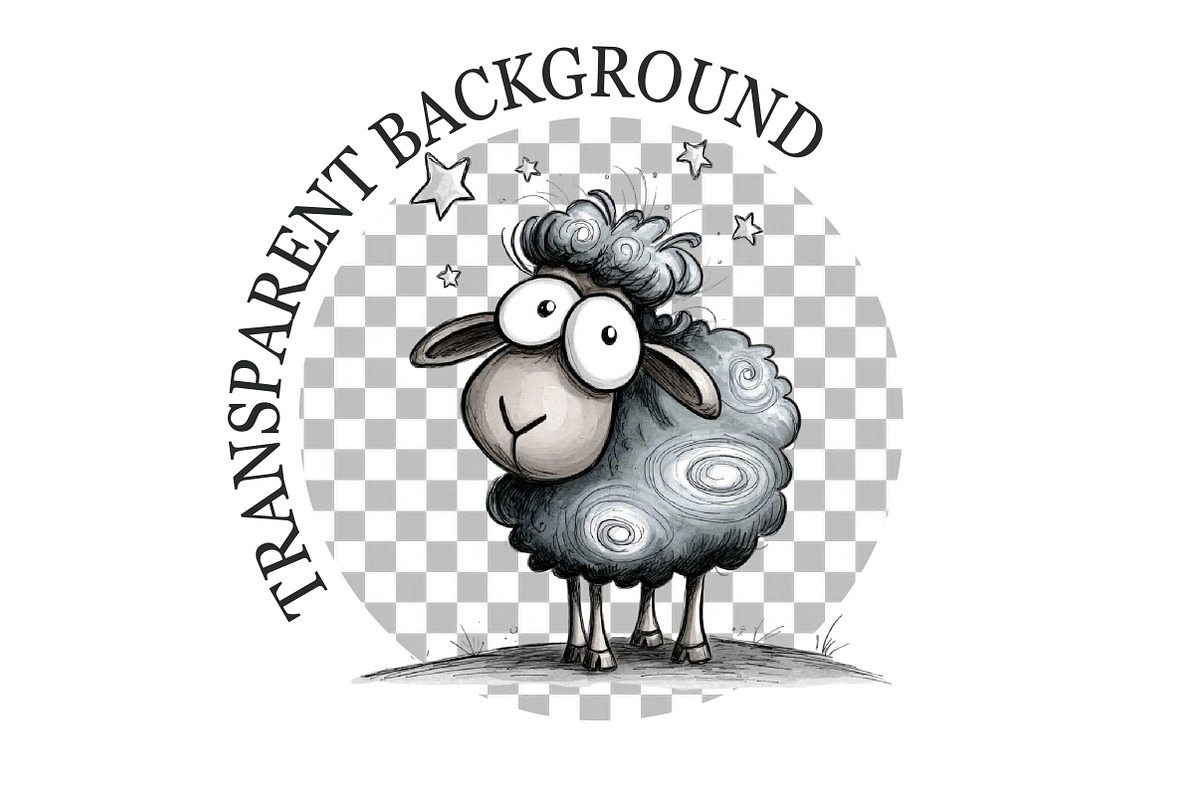 Whimsical Funny Sheep Clipart, an Animal Illustration by Rose Art (Photo 5 of 7)