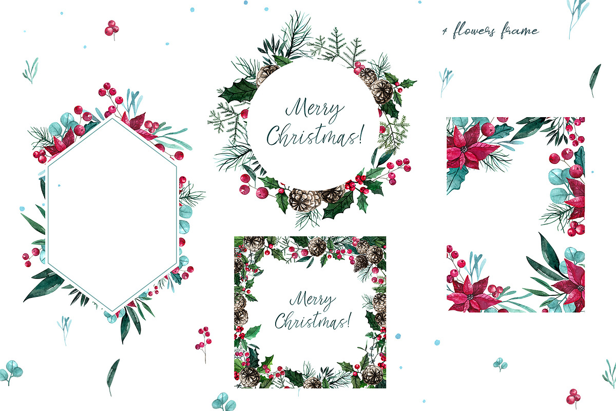 Christmas Mouse and flowers, an Illustration by YuliaBiser (Photo 7 of 11)