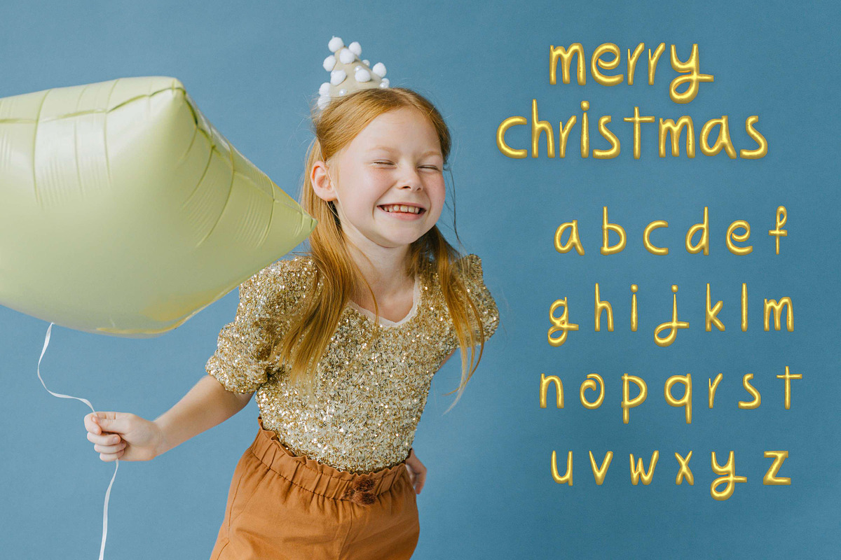Balloon SVG Font Golden, a Handwritten Font by 3Motional (Photo 6 of 6)