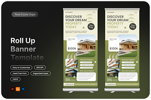 Real Estate Expo Roll Up Banner, a Poster Template by Annora Studio