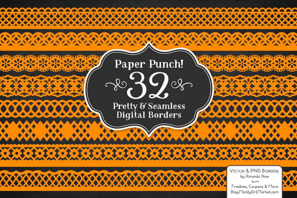 Tangerine Orange Lace Borders, an Illustration by Amanda Ilkov (Photo 2 of 5)