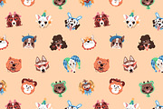Funny dog avatars set + backgrounds, an Animal Illustration by PaperTrident (Thumbnail 10 of 13)