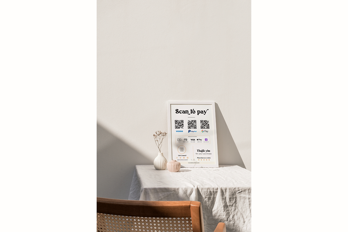 Scan to pay QR code Canva Template, a Flyer Template by Hellohastore (Photo 3 of 7)