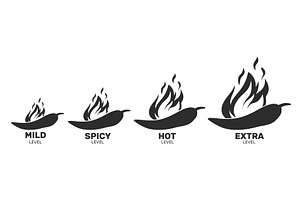 Hot chili peppers with flame and, an Object Illustration by Vectorbuum