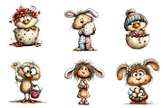 Whimsical Easter Chicken Clipart, an Illustration by CreationArt (Thumbnail 4 of 6)