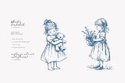 vintage children clipart collection, a Decorative Illustration by Patishop Art (Thumbnail 5 of 8)
