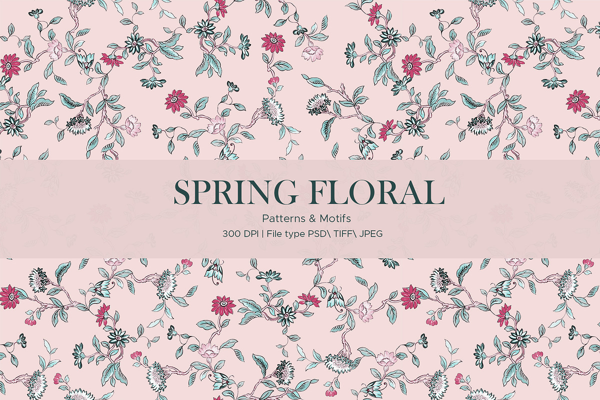 Spring Floral Pattern & Motifs, a Pattern Graphic by GND ART STUDIO (Photo 1 of 7)