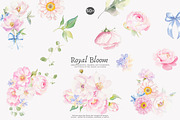 royal bloom watercolor floral set, a Decorative Illustration by Patishop Art (Thumbnail 5 of 10)